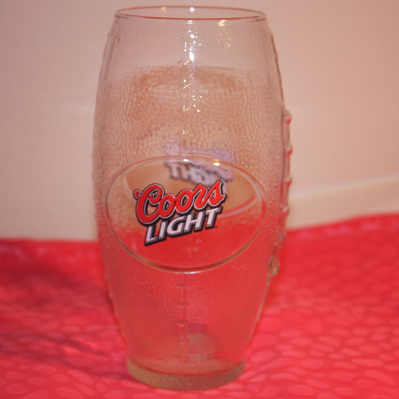 Coors Light Football Glass - Picture 1 of 3